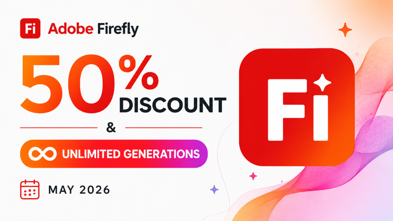 Adobe Firefly 50% Discount & Unlimited Generations – May 2026