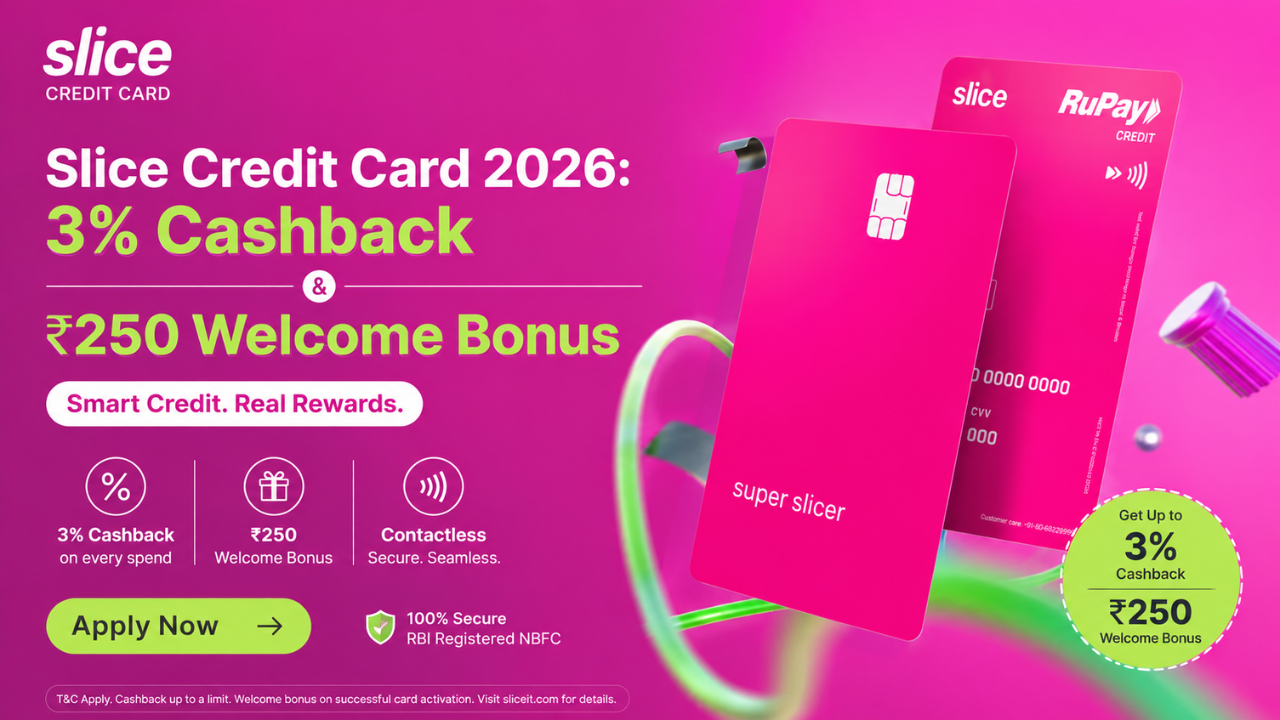 Apply Slice Credit Card 2026: 3% Cashback & ₹250 Welcome Bonus (Exclusive Guide)
