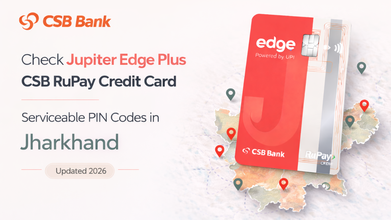 Check Jupiter Edge Plus CSB RuPay Credit Card Serviceable PIN Codes in Jharkhand (Updated 2026)