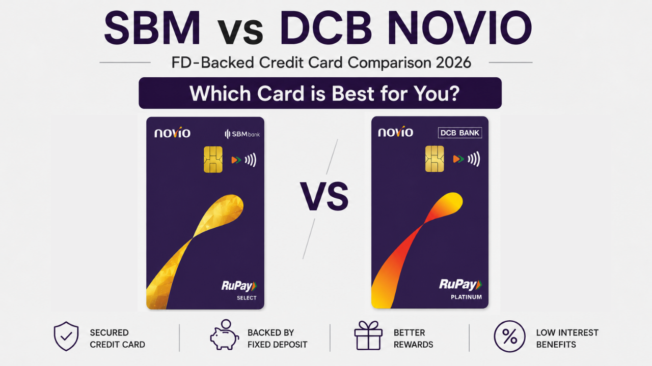 SBM vs DCB Novio Credit Card Comparison 2026: Which FD-Backed Card is Best?